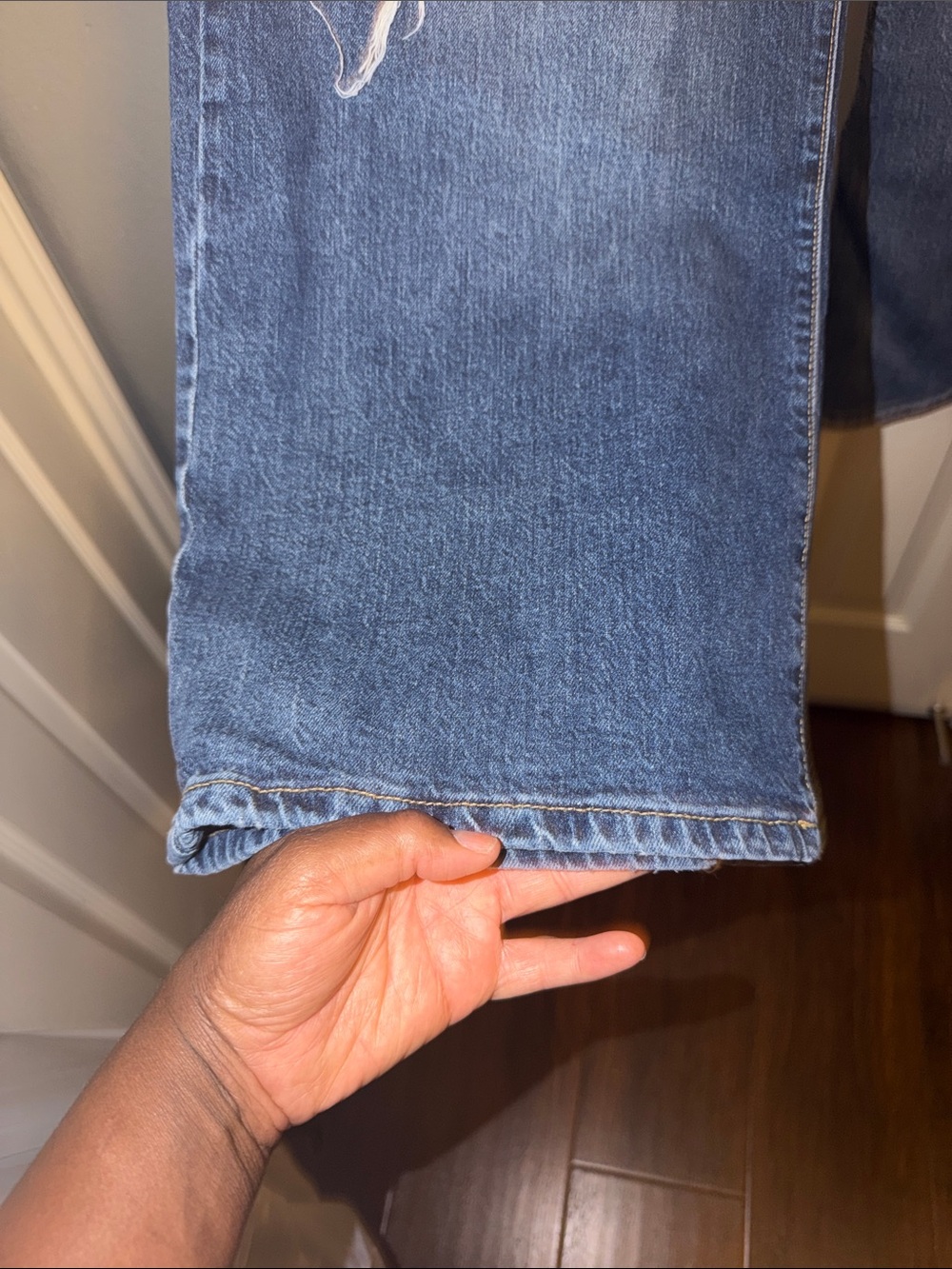 wild fable Dark Blue Distressed Wide-Leg Jeans - Picture 7 of 13